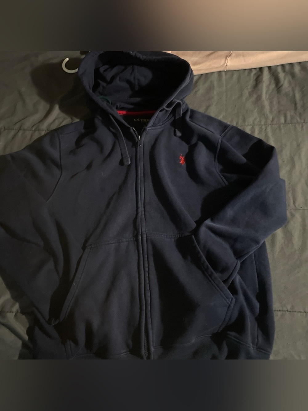 Polo by Ralph Lauren Navy Full-Zip Hoodie with Red Pony